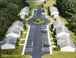 stripe-it-seal-it cm Minkler Keene NH Sealcoating Parking Lots and Driveways